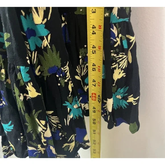 Free People Pages of Gold Maxi Dress XS Floral Crochet Cutout Full Boho Whimsi - Picture 10 of 12